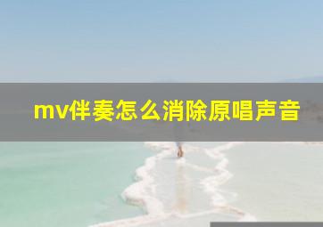 mv伴奏怎么消除原唱声音