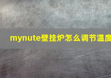 mynute壁挂炉怎么调节温度