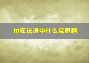 m在法语中什么意思啊