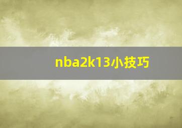 nba2k13小技巧