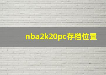 nba2k20pc存档位置