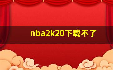 nba2k20下载不了