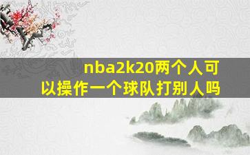 nba2k20两个人可以操作一个球队打别人吗