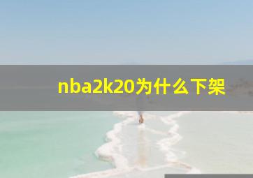 nba2k20为什么下架