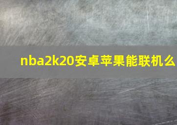 nba2k20安卓苹果能联机么