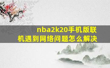 nba2k20手机版联机遇到网络问题怎么解决