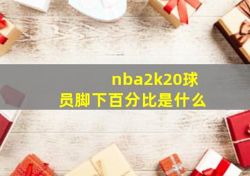 nba2k20球员脚下百分比是什么