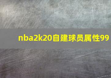 nba2k20自建球员属性99