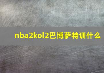 nba2kol2巴博萨特训什么