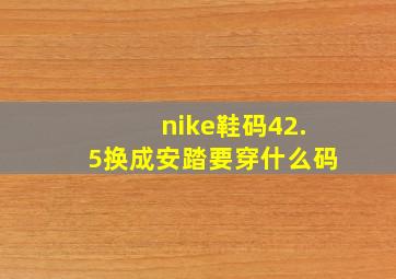 nike鞋码42.5换成安踏要穿什么码