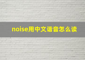 noise用中文谐音怎么读