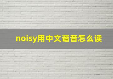 noisy用中文谐音怎么读