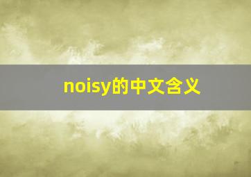 noisy的中文含义