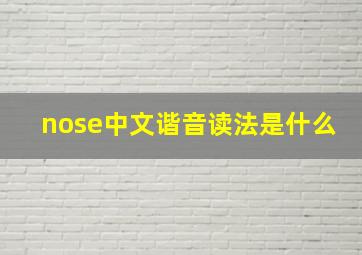 nose中文谐音读法是什么