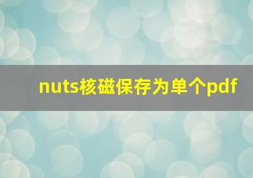 nuts核磁保存为单个pdf