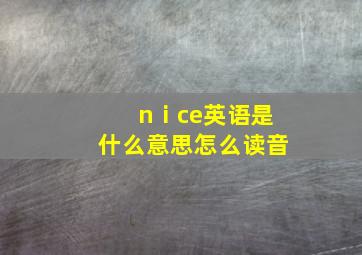 nⅰce英语是什么意思怎么读音