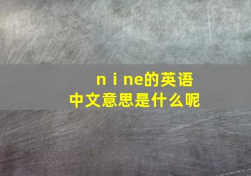 nⅰne的英语中文意思是什么呢