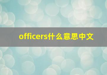 officers什么意思中文