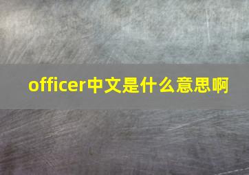 officer中文是什么意思啊