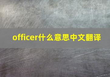 officer什么意思中文翻译