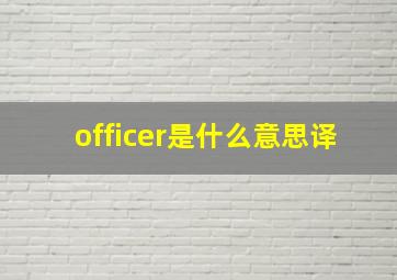 officer是什么意思译