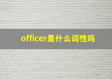 officer是什么词性吗