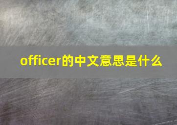 officer的中文意思是什么