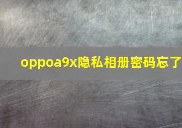 oppoa9x隐私相册密码忘了