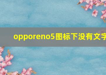 opporeno5图标下没有文字