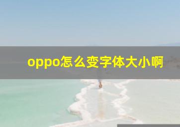 oppo怎么变字体大小啊