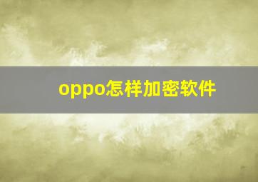 oppo怎样加密软件