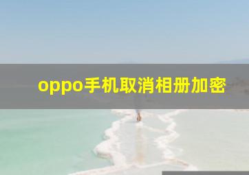 oppo手机取消相册加密