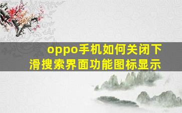 oppo手机如何关闭下滑搜索界面功能图标显示