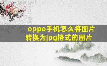 oppo手机怎么将图片转换为jpg格式的图片