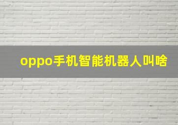 oppo手机智能机器人叫啥