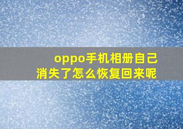 oppo手机相册自己消失了怎么恢复回来呢