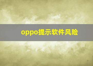 oppo提示软件风险