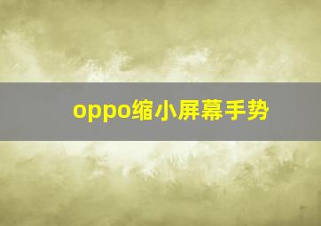 oppo缩小屏幕手势