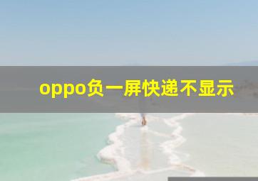 oppo负一屏快递不显示