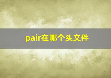 pair在哪个头文件