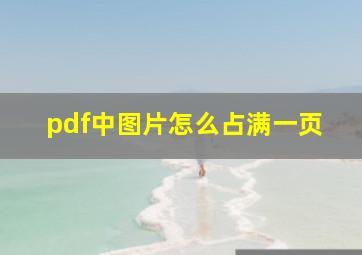 pdf中图片怎么占满一页