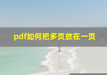 pdf如何把多页放在一页