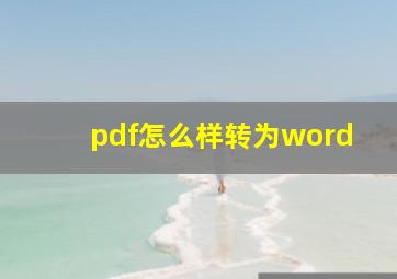 pdf怎么样转为word