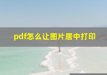 pdf怎么让图片居中打印