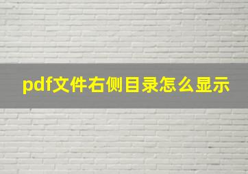 pdf文件右侧目录怎么显示