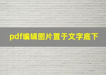 pdf编辑图片置于文字底下