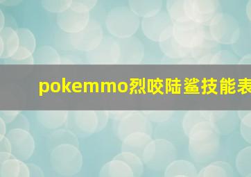 pokemmo烈咬陆鲨技能表