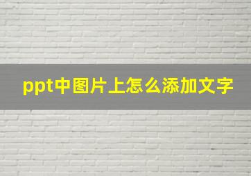 ppt中图片上怎么添加文字