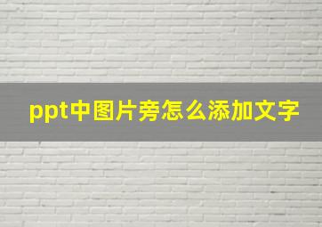 ppt中图片旁怎么添加文字