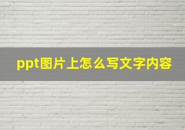 ppt图片上怎么写文字内容